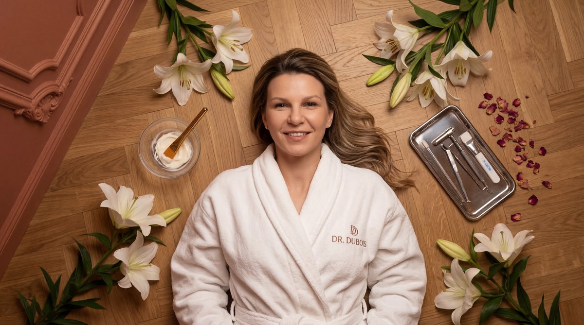 3D medical illustration of cryolipolysis freezing subcutaneous fat cells without harming the skin.