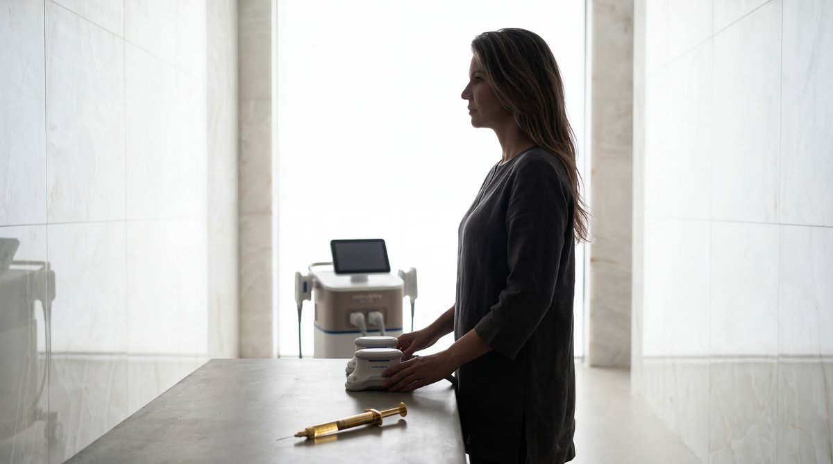 Crystal clear water drop on a smooth leaf, symbolizing the pure formulation of Xeomin neuromodulator.