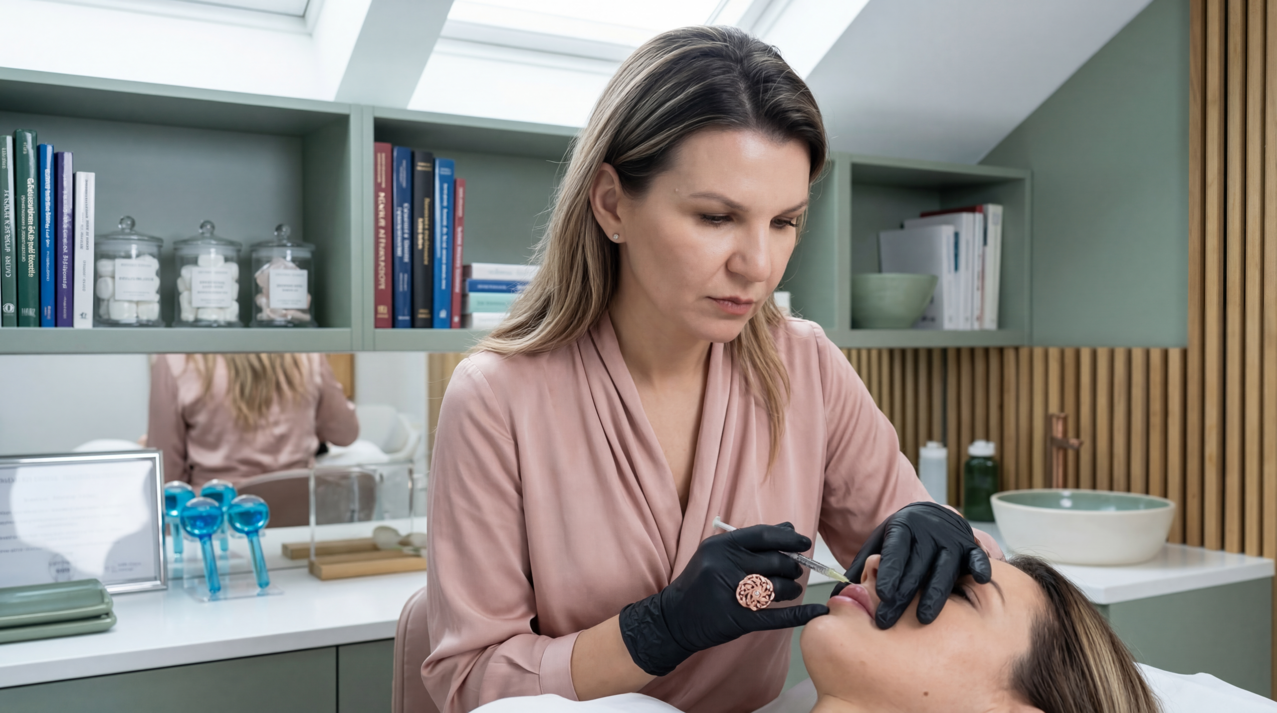 Medical illustration showing how neuromodulators interact with facial muscles to smooth wrinkles