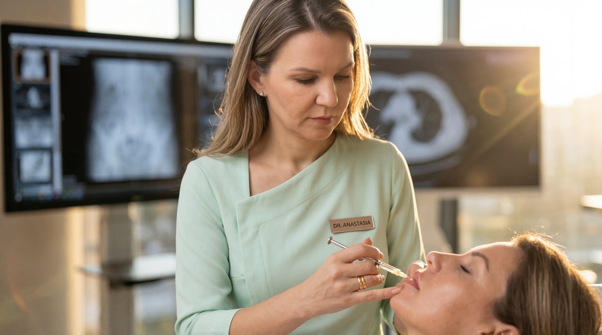 Medical illustration showing cross-section of skin layers and melanin production leading to hyperpigmentation