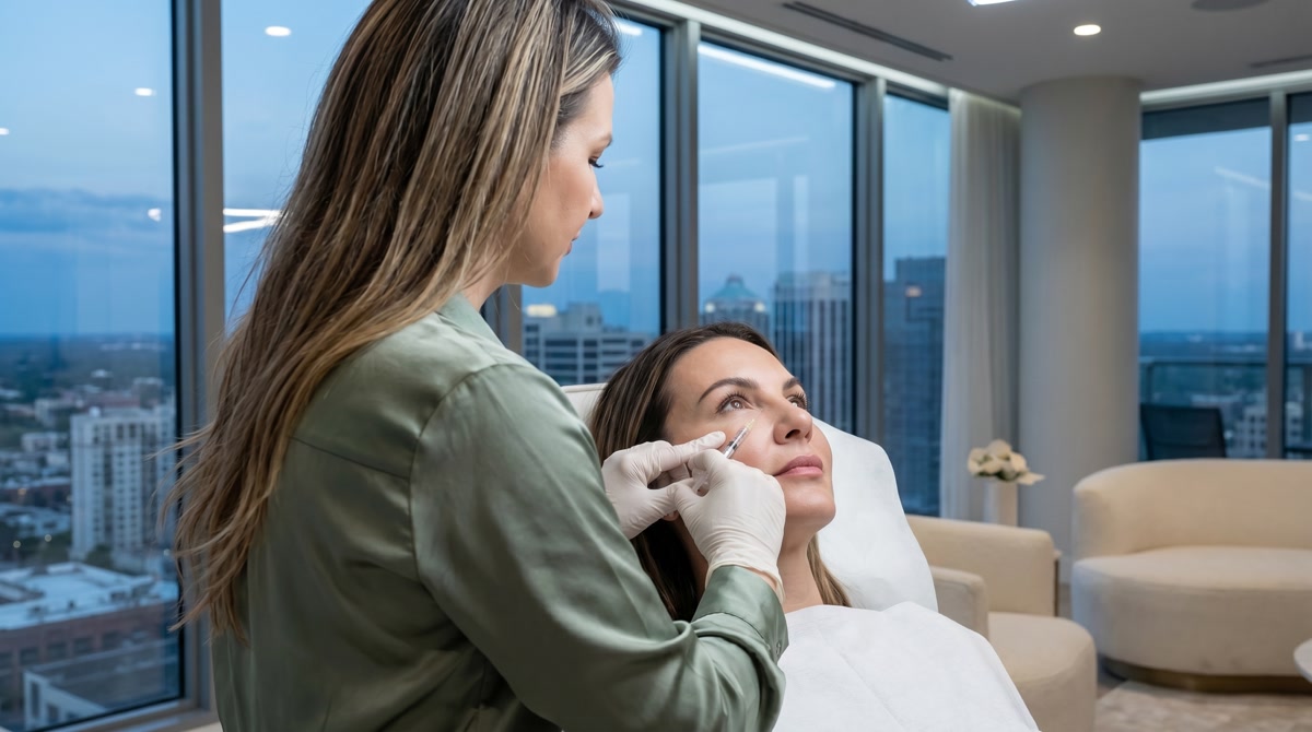 Abstract illustration of hyaluronic acid restoring skin volume